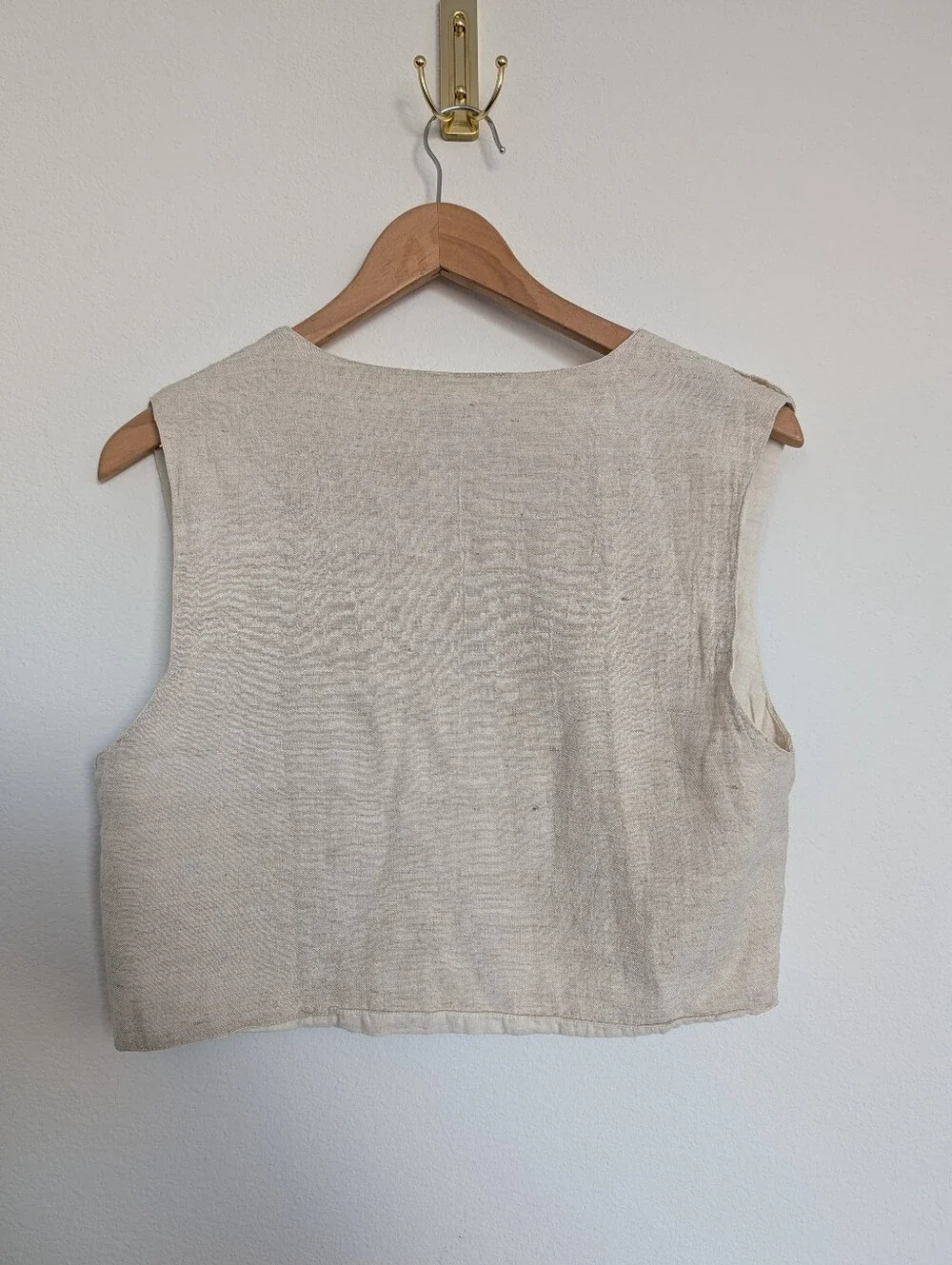 Vintage Linen & Cotton Embroidered Vest